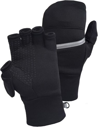 TrailHeads Men's Convertible Mittens and Running Beanie Reflective Gift Set - Black in Kuwait