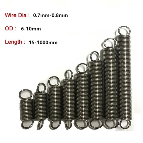 Premium 304 Stainless Steel Expansion Springs - Tension Hooks with 0.7-0.8mm Wire Diameter, for Mechanical Applications(0.8 x 6 x 35mmx5pcs) in Saudi Arabia