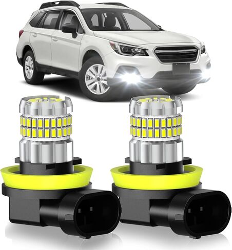 مناسب لمصابيح الضباب Subaru Outback 2010-2019 أو DRL، مصابيح ضباب فائقة السطوع 13000LM 360 درجة، 6000K أبيض بارد مطور 4014 رقاقة مصباح ضباب، حزمة من 2 in Kuwait