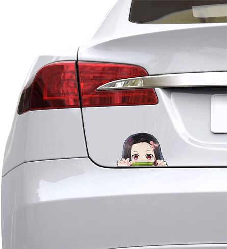 ملصقات سيارة Daina Nezuko Kamado Bumper Car، ملصقات سيارات أنيمي، ملصق Waifu مقاوم للماء من الفينيل، ديكور النوافذ. in Saudi Arabia