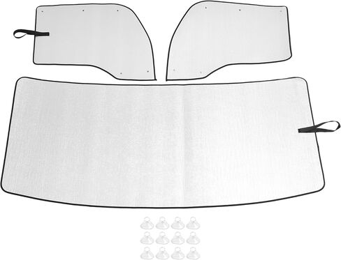 Front & Side Window Sunshade Set Compatible with 2013-2025 Kenworth T680 XPE Plastic Silvery in Saudi Arabia