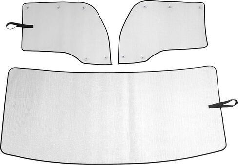 Front & Side Window Sunshade Set Compatible with 2013-2025 Kenworth T680 XPE Plastic Silvery in Saudi Arabia