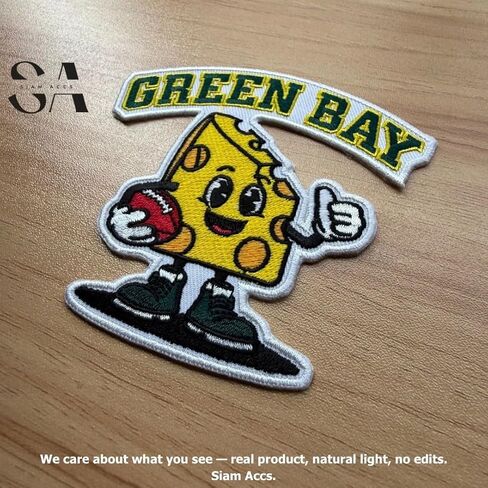 Siam Accs Rugby Fans Green Bay Cheese Football Team Patch Embroidery American Football Fan Favorite Team Iron On Sew On for Clothing Backpacks Jeans Motorcycle Sew On Custom Jackets Hats Tactical Bags in Saudi Arabia