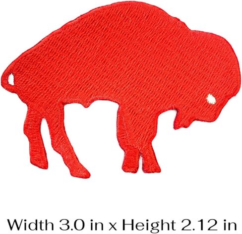 Red Buffalo Standing Size 3 Inches Football Fan Favorite Team Iron On Sew On Embroidered Patch in Saudi Arabia