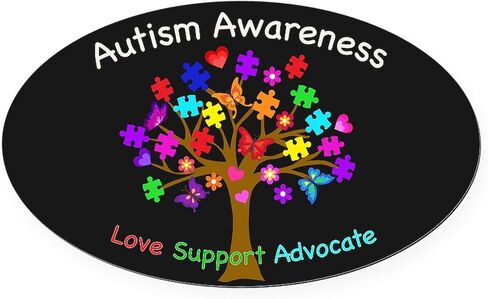 CafePress Autism Awareness Tree Oval Car Magnet, Euro Oval Bumper Magnet in Saudi Arabia