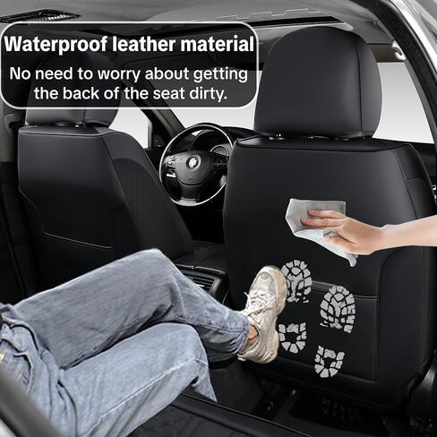 Car Seat Cover for Subaru Legacy 2010-2024, Black Car Seat Covers, Faux Leather, 5 Seats Full Set, Waterproof, with Lumbar Support, Suitable for All Seasons, Beautify The Interior of Old Cars in Saudi Arabia