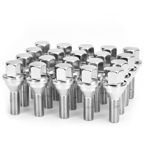 dynofit 12x1.25 OEM/Stock Wheel Lug Bolts، 20pcs ET 28mm عرقوب 19mm Hex 2.45 بوصة طول مجموعة مسامير كروم صلبة لـ 2015-2022 Je/ep Renegade، 2018-2022 بوصلة، 2014-2022 شيروكي والمزيد in Saudi Arabia