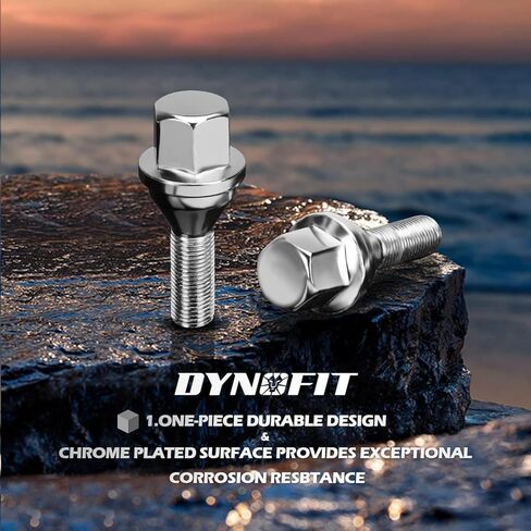 dynofit 12x1.25 OEM/Stock Wheel Lug Bolts، 20pcs ET 28mm عرقوب 19mm Hex 2.45 بوصة طول مجموعة مسامير كروم صلبة لـ 2015-2022 Je/ep Renegade، 2018-2022 بوصلة، 2014-2022 شيروكي والمزيد in Saudi Arabia