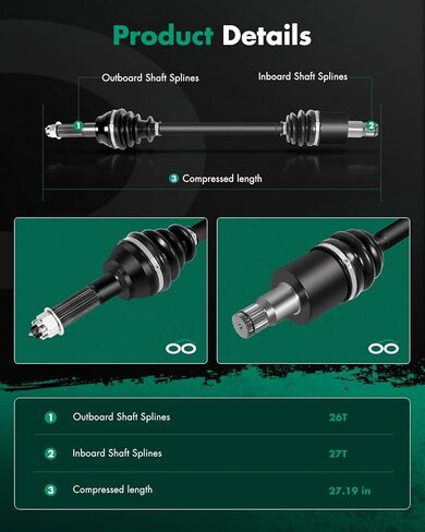 SCITOO CV Axle Shaft Assembly Rear Left Right for Polaris RZR 4 800 2010-2014,for Polaris RZR S 800 2009-2014 1332883 1332638 2PCS in Saudi Arabia
