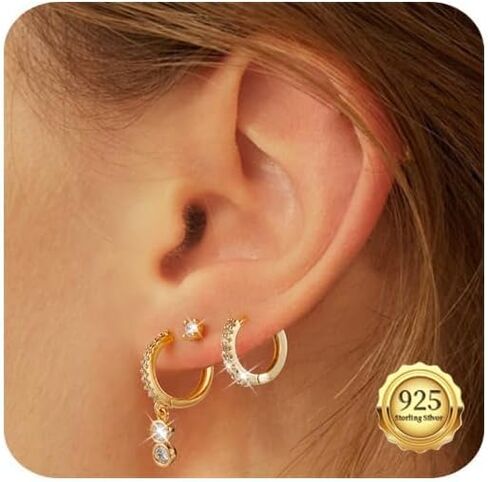 أقراط كينيفيرا من الذهب عيار 14 قيراط للنساء، أقراط دائرية كبيرة سميكة من الذهب in Kuwait