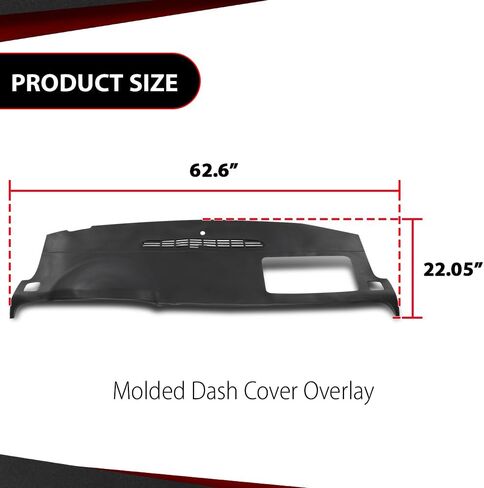 غطاء غطاء لوحة القيادة المصبوب من CHEDA متوافق مع 2007-2014 Chevy Tahoe Avalanche Suburban GMC Yukon/متوافق مع 07-13 Silverado Sierra (أسود) in Saudi Arabia