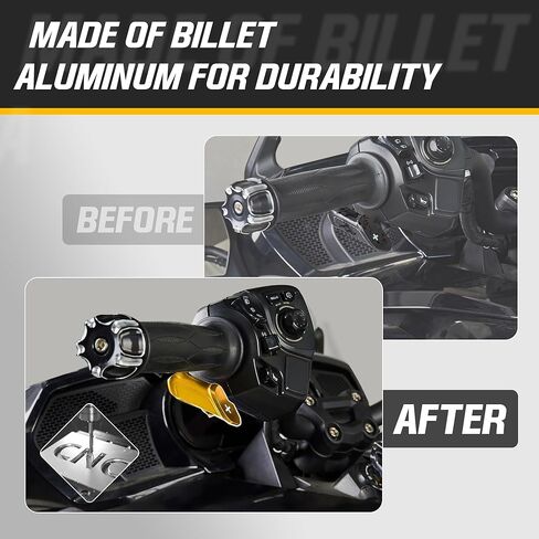 مجاذيف التحول للأمام/الخلف مناسبة لـ Can Am Spyder F3/F3S/F3T/F3L (2015-2023)، RT/RTL (2011-2023)، ST/STL/STS (2013-2015) | ذراع خنق الإبهام من الألومنيوم (ذهبي) in Kuwait