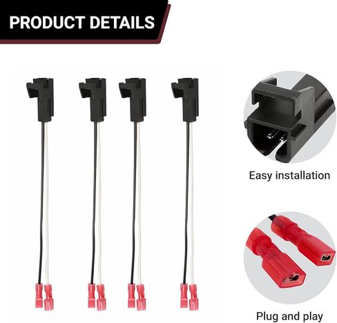 4 قطع من أسلاك مكبر الصوت للباب 72-4568 كابل سلك مكبر الصوت متوافق مع تشيفي جي إم سي بويك سيلفرادو سييرا سوبربان يوكون كولورادو موصل الباب الخلفي الأمامي لصوت السيارة in Kuwait