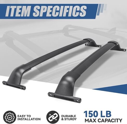 Auto Dynasty Roof Rack Cross Bars Compatible with 2017-2024 Nissan Kicks, 150lbs Rooftop Cargo Bars Aluminum Anti-Corrosion Roof Rails for Luggage Bike Kayak Racks in Saudi Arabia