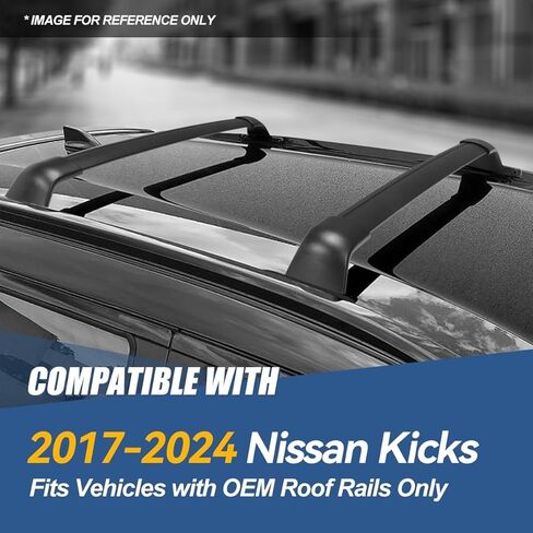 Auto Dynasty Roof Rack Cross Bars Compatible with 2017-2024 Nissan Kicks, 150lbs Rooftop Cargo Bars Aluminum Anti-Corrosion Roof Rails for Luggage Bike Kayak Racks in Saudi Arabia
