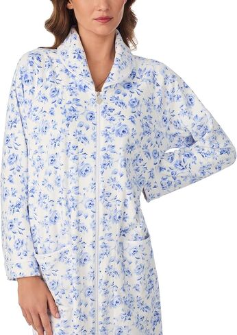 Eileen West womens Long Sleeve Velour Zip Robe in Saudi Arabia