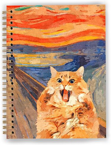 Funny Black Cat Notebook, Gifts for Cats Lovers, Vintage Japanese Kitten Eating Ramen Noodle Journal, Cat Office Supplies, Spiral Notebook Journal 5.5x8.3 in Saudi Arabia