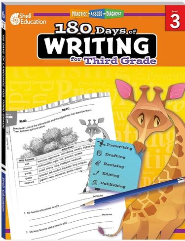 180 Days™ Writing for 3rd Grade Practice Workbook for Classroom and Home, Cool and Fun Practice Created by Teachers in Saudi Arabia