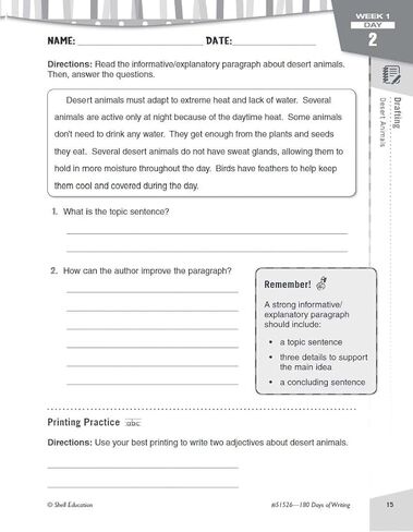 180 Days™ Writing for 3rd Grade Practice Workbook for Classroom and Home, Cool and Fun Practice Created by Teachers in Saudi Arabia