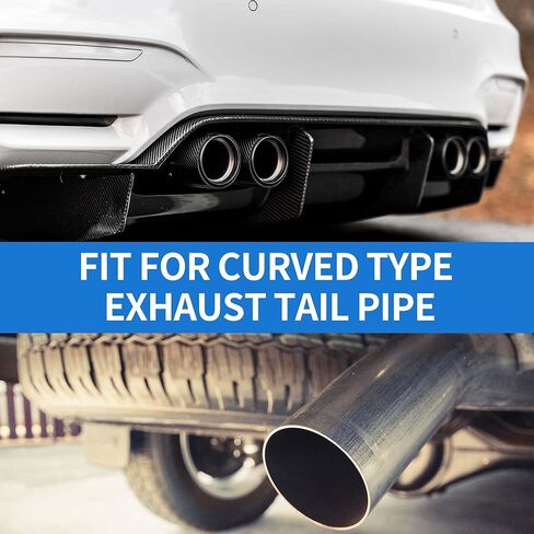 1 Pc Curved Slant Cut Dual Exhaust Tip 2.4" Inlet 6.2" Outlet 8.1" Length Tailpipe Universal Car Bolt on Stainless Steel Assorted Color Rear in Saudi Arabia