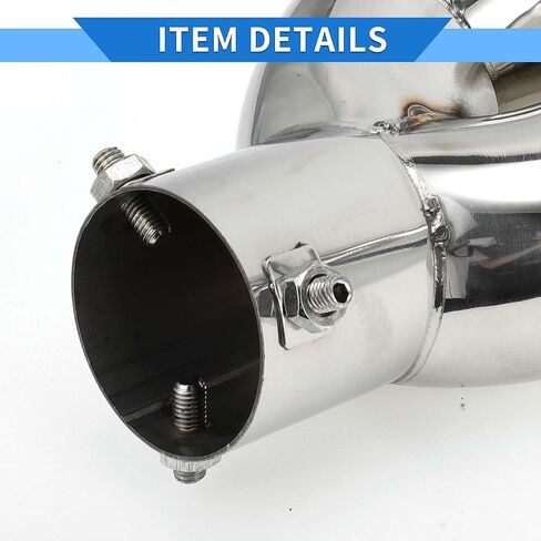 1 Pc Curved Slant Cut Dual Exhaust Tip 2.4" Inlet 6.2" Outlet 8.1" Length Tailpipe Universal Car Bolt on Stainless Steel Assorted Color Rear in Saudi Arabia