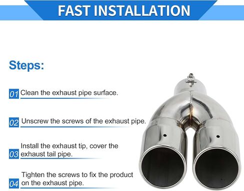 1 Pc Curved Slant Cut Dual Exhaust Tip 2.4" Inlet 6.2" Outlet 8.1" Length Tailpipe Universal Car Bolt on Stainless Steel Assorted Color Rear in Saudi Arabia