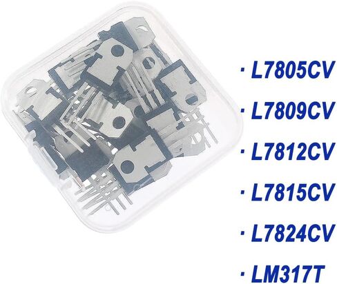 25PCS L7805CV L7809CV L7812CV L7815CV L7824CV LM317T Voltage Regulator TO220 Regulated IC L7805 L7809 L7812 L7815 Transistor(LM317T) in Saudi Arabia