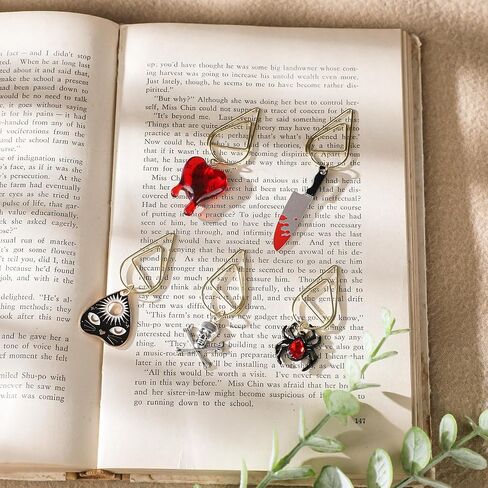 Dark Romance Metal Bookmark - 8 PCs Personalized Cool Unique Paperclip Book Marks Fantasy Horror Skeleton Page Markers Gifts for Reading Lover Women Men Bookish Birthday School Accessories in Saudi Arabia