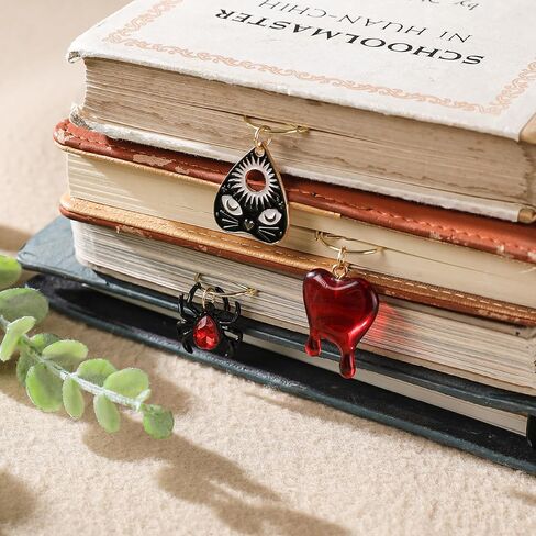 Dark Romance Metal Bookmark - 8 PCs Personalized Cool Unique Paperclip Book Marks Fantasy Horror Skeleton Page Markers Gifts for Reading Lover Women Men Bookish Birthday School Accessories in Saudi Arabia