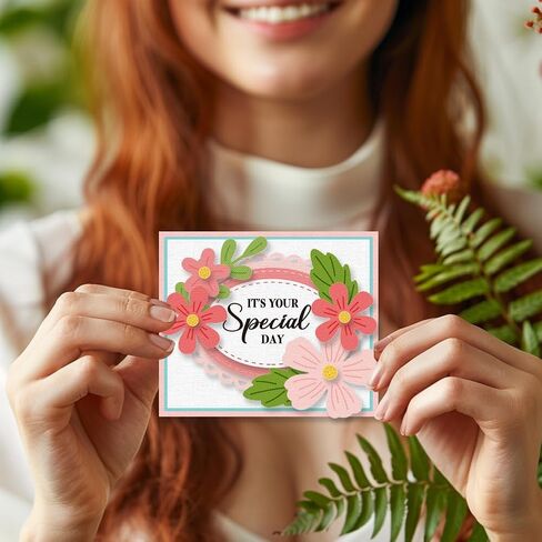 GLOBLELAND Greetings Clear Stamps and Flowers Plants Tags Cutting Dies Set for DIY Scrapbooking Cards Making Decorative Photo Album Notebook in Saudi Arabia