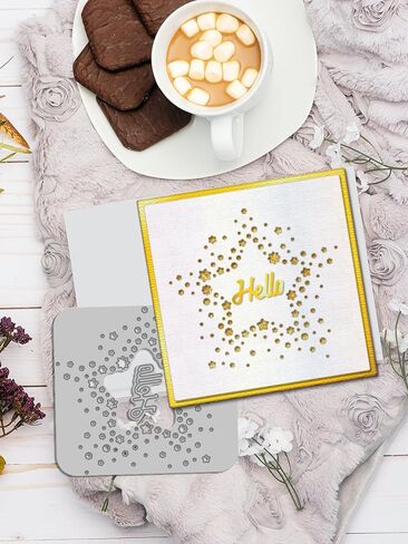 1Pcs Star Carbon Steel Cutting Dies Stencils, Hollow Confetti Cut Dies DIY Craft Template Stencil for DIY Scrapbooking Album Decorative Embossing Paper Card Making, 83x89x0.8mm in Saudi Arabia