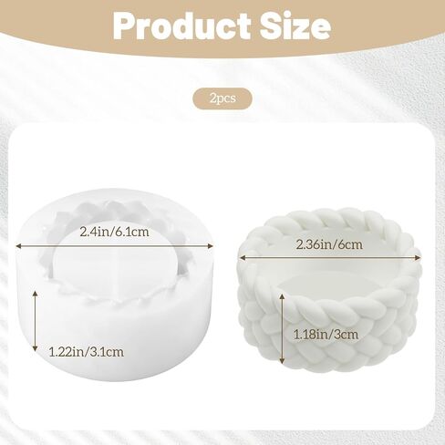 2PCS Tealight Candle Holder Molds Silicone, Round Candle Holder Resin Mold, Epoxy Resin Molds for DIY Crafts, Trinket Container, Candlestick, Wedding, Home Decor in Saudi Arabia