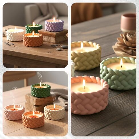 2PCS Tealight Candle Holder Molds Silicone, Round Candle Holder Resin Mold, Epoxy Resin Molds for DIY Crafts, Trinket Container, Candlestick, Wedding, Home Decor in Saudi Arabia