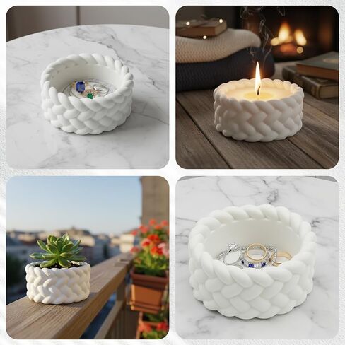 2PCS Tealight Candle Holder Molds Silicone, Round Candle Holder Resin Mold, Epoxy Resin Molds for DIY Crafts, Trinket Container, Candlestick, Wedding, Home Decor in Saudi Arabia