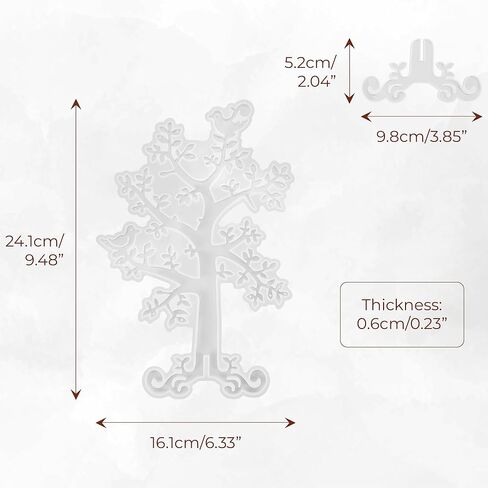 Tree Shape Jewelry Stand Mold, Silicone Resin Earring Holder Epoxy Casting Display Necklace Organizer Hanger Rack Mould for DIY Art Crafts, Handcraft Making, Bracelets Storage, Home Decoration Gift in Saudi Arabia