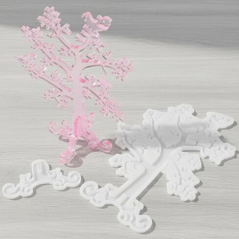 Tree Shape Jewelry Stand Mold, Silicone Resin Earring Holder Epoxy Casting Display Necklace Organizer Hanger Rack Mould for DIY Art Crafts, Handcraft Making, Bracelets Storage, Home Decoration Gift in Saudi Arabia
