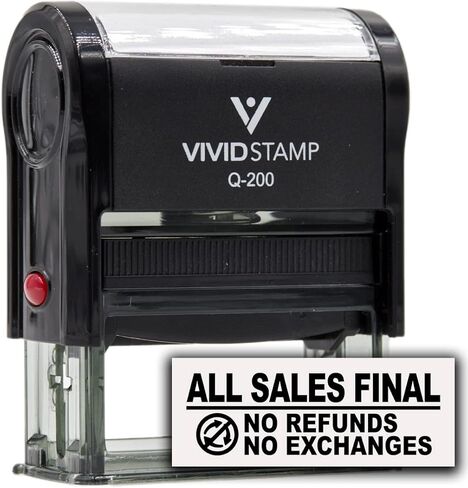 All Sales Final No Refunds No Exchanges (Vector) Self Inking Rubber Stamp (Red Ink) - Q-400 in Saudi Arabia