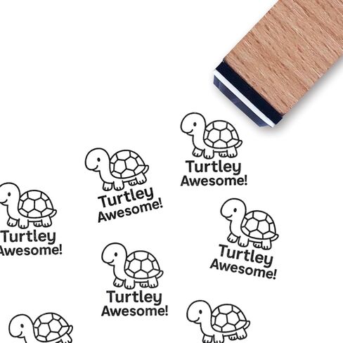 Turtle Teacher Rubber Stamp, 3/5 Inch Small Mini Stamp for Scrapbooking Card Making Planner in Saudi Arabia