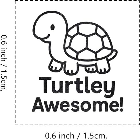 Turtle Teacher Rubber Stamp, 3/5 Inch Small Mini Stamp for Scrapbooking Card Making Planner in Saudi Arabia