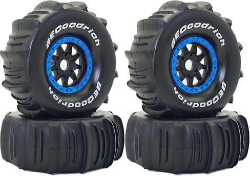 1/7 1/8 RC Off Road Truck Wheels 17mm Hex And Tires OD 5.5" Short Course Snow Sand Tyres For 1:7 1:8 Scale Buggy Truck Car TRAXXAS UDR FS Atom ARRMA Mojave 6S EXB YK4072 DF7 TB7 4PCS (Blue) in Saudi Arabia