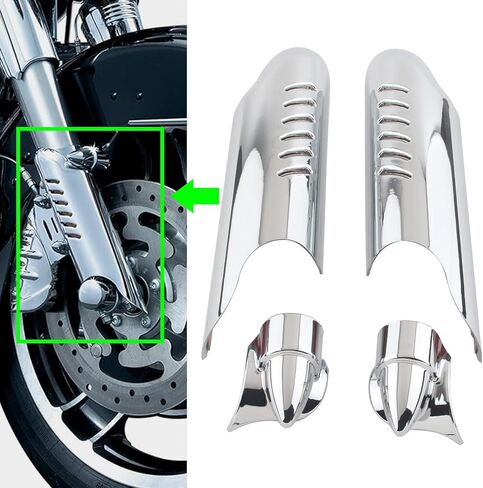أغطية شوكة الكروم السفلية للساق منحرفة وغطاء حماية متوافق مع Harley Touring Dual Disc Touring Model Baggers 2000-2013 Electra Road Street Glide in Kuwait