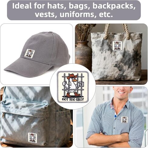 2pcs Got Too Silly Goose Patch, 3 Inch Funny Ironing On Patches Embroidered Cartoon Applique Silly Goose Sew on Applique for Clothing Bags Backpacks Jeans Hats in Kuwait