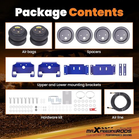طقم أكياس تعليق هوائي خلفي maxpeedingrods 7500 رطل لـ Ford F-450 Super Duty 1994-2007 F-450 الهيكل التجاري 2004-2025 F-550 الهيكل التجاري 1994-2025 طقم زنبرك مساعد الهواء in Saudi Arabia