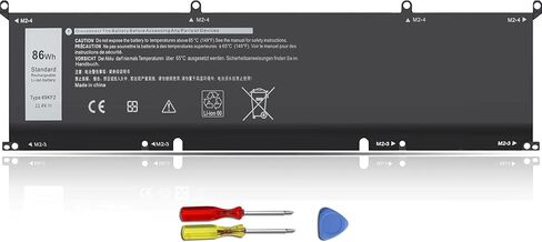 86Wh 69KF2 Laptop Battery for Dell G7 15 7500 G15 5510 5511 5515 5520 5521 XPS 15 9500 9510 9520 9530 Precision 5550 5560 5570 Alienware M15 M17 R3 R4 Inspiron 7510 7610 7620 P87F P91F P45E 8FCTC in Kuwait