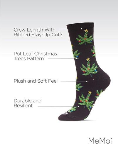 جورب MeMoi Pot Leaf Trees Holiday Crew in Kuwait