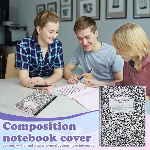2 Pcs Composition Notebook Cover Clear 15.3 x 10 in Glitter Star Book Cover With Pen Holder Transparent PVC Jelly Notebook Cover Waterproof Plastic Protector for Office Home Journal Notebooks in Saudi Arabia