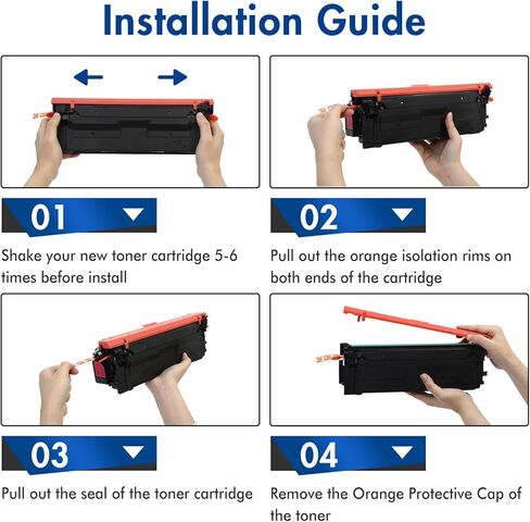 مجموعة خراطيش الحبر 212A مكونة من 4 عبوات | بديل متوافق لطابعة W2120A W2121A W2122A W2123A مع طابعة Color Enterprise M554 M555 Color Enterprise MFP M578 Series (أسود سماوي أرجواني أصفر) in Kuwait