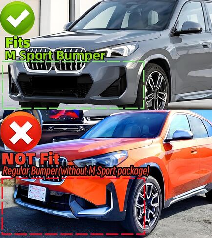 STSEV01 ممتص الصدمات الأمامي للشفاه مناسب لسيارة BMW X1 U11 2023-2026 M35i (M Sport فقط)، 4 قطع طقم جسم الذقن لسد الهواء ملحقات الشفاه السفلية باللون الأسود اللامع in Kuwait