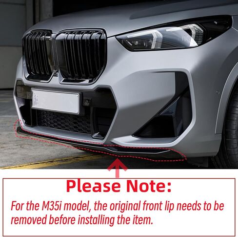 STSEV01 ممتص الصدمات الأمامي للشفاه مناسب لسيارة BMW X1 U11 2023-2026 M35i (M Sport فقط)، 4 قطع طقم جسم الذقن لسد الهواء ملحقات الشفاه السفلية باللون الأسود اللامع in Kuwait