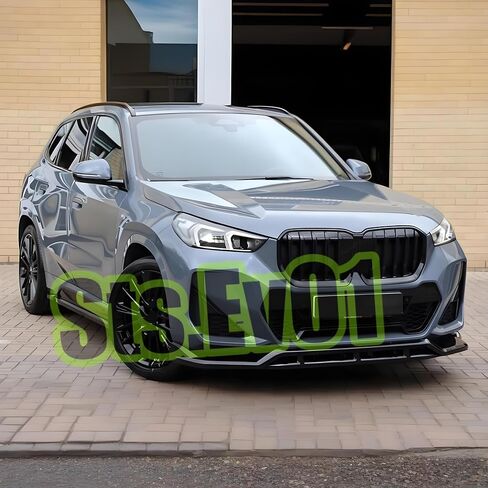 STSEV01 ممتص الصدمات الأمامي للشفاه مناسب لسيارة BMW X1 U11 2023-2026 M35i (M Sport فقط)، 4 قطع طقم جسم الذقن لسد الهواء ملحقات الشفاه السفلية باللون الأسود اللامع in Kuwait
